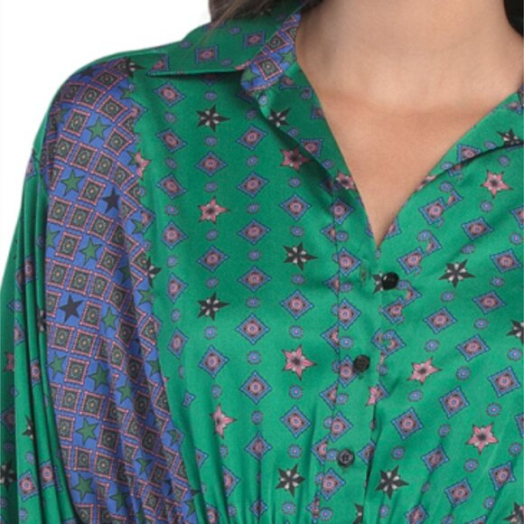 SANDRO Printed Mini Shirt Dress - Picture 3 of 4